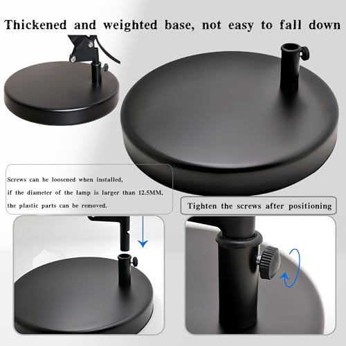 Desk Lamp Base: Round inches Mounting Stand for Desk Lamps,Magnifying Glass with Light,Mic Arm Desk Mount,Swing Arm Desk Lamp,for Home Office,Compatible for lk-1 cl-2 (Black) - color: Black