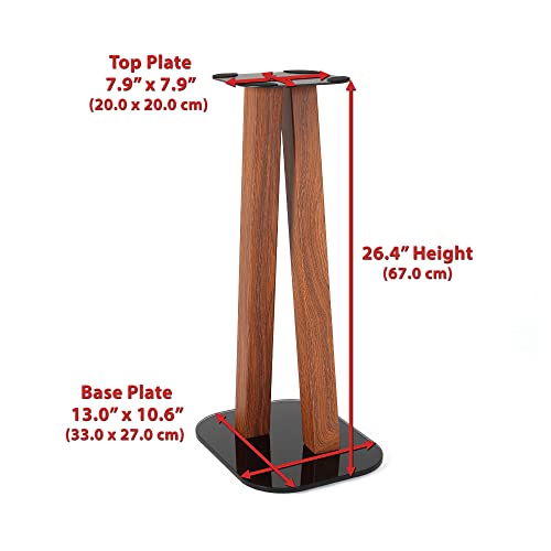EXIMUS One Pair Fixed Height Universal Speaker Floor Stands - Cedar - 600 Series