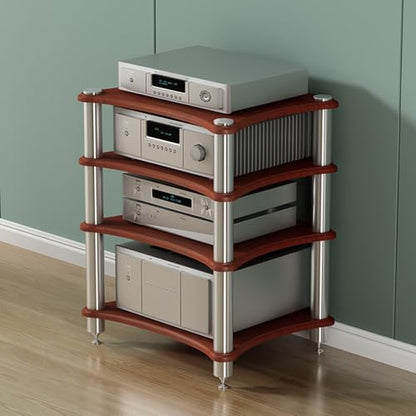 Stereo cabinet,audio rack,av media stand,stereo stand,audio stand,av cabinet,stereo racks and stands,media rack,hifi rack,audio rack cabinet,stereo rack,audio cabinet,audio-video shelving,av rack(4-la - color: 4-layer, size: Walnut color