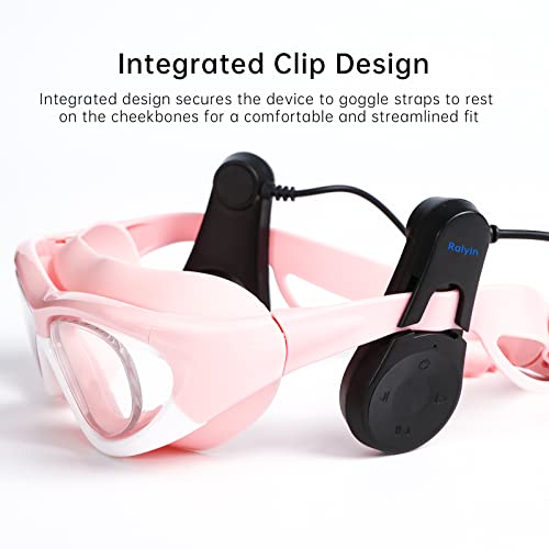 Swimming Headphones, Bone Conduction Design, IPX8 Waterproof, Underwater MP3 Player for Swimmers, Athletes, Water Sports, Diving, Drag and Drop MP3, AAC, M4a, FLAC Using PC or Mac Black
