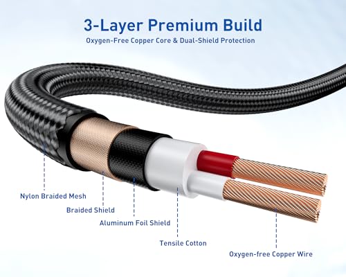 XLR Cable 6ft 6 Packs - Premium Balanced Microphone Cables Mic Cable | With 3-Pin Shielded Nylon Braided XLR Male to Female Mic Speaker Cable for Mixer, Speaker Systems 22AWG - size: 6 Feet-6 Pack