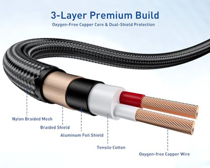 XLR Cable 3ft 10 Packs - Premium Balanced Microphone Cables Mic Cable | With 3-Pin Shielded Nylon Braided XLR Male to Female Mic Speaker Cable for Mixer, Speaker Systems 22AWG - size: 3 Feet-10 Pack