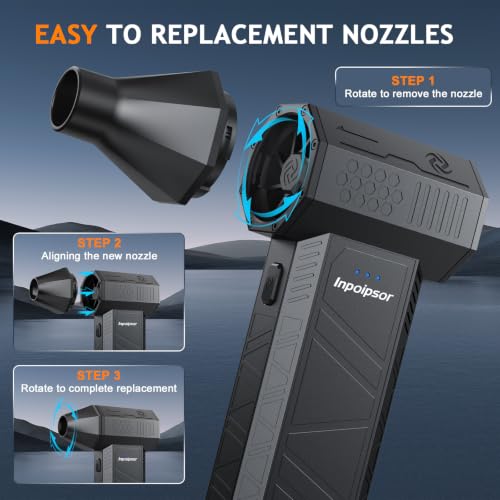 Compressed Air Duster - 130000RPM Powerful Electric Air Duster, 3 Gear Adjustable Cordless Air Blower, Rechargeable Dust Cleaner for Keyboard, Computer, Home, Outdoor, Car