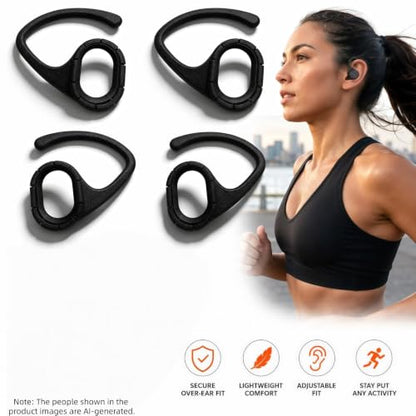 Ear Hooks Compatible with JBL Tune Buds, Adjustable Anti-Slip Attachments for Running and Sports Workout, 2 Pairs