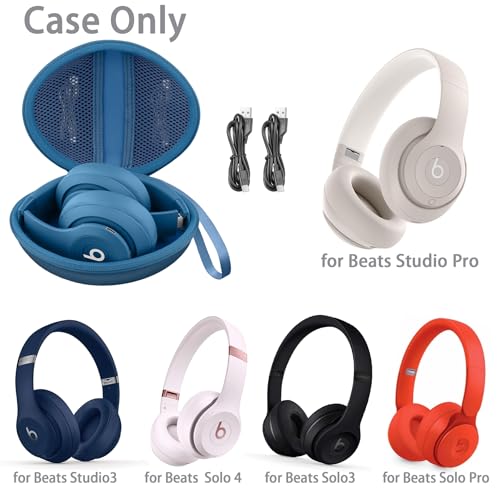 for Beats Studio Pro/Studio3/Solo4/Solo3 Headphones Hard Case, Blue - color: Blue Case
