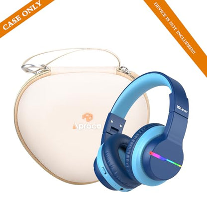 Aproca Kids Headphones Case Compatible with iClever BTH12 / HS19 / BTH26 Kids Bluetooth Headphones, Storage Hard Bag -Gold (Case Only) - color: Gold