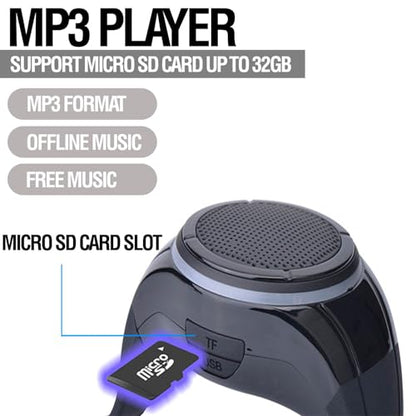 Frewico X10 Wearable Bluetooth Speaker Watch with Open-Ear Safety | Features IP45 waterproof wrist speaker, TF card player, mic, and music RGB lights for cycling, running, or job sites.
