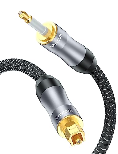 VANAUX Toslink to Mini Toslink Digital Optical Cable,S/PDIF Fiber Optic Audio Cable,24K Gold Plated for TV,Soundbars,Stereo Systems【Not A 3.5mm Auxiliary Plug】(3ft/1m) - size: 3 ft