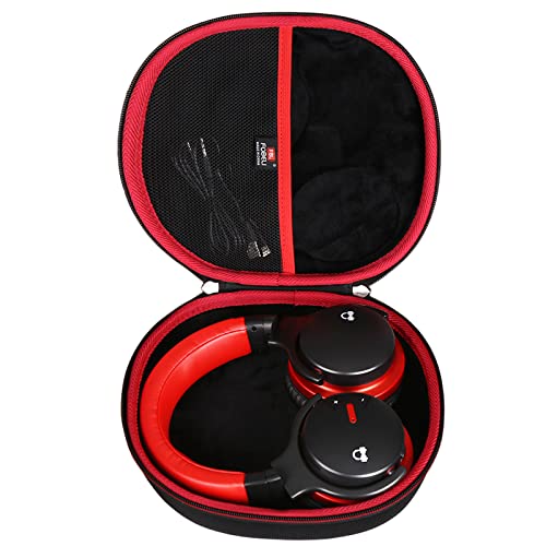FBLFOBELI Hard Headphone Storage Case for Silensys E7 / PurelySound E7 / MOVSSOU E7 / COWIN E7 / Tapela E7 / Audonia E7 Active Noise Cancelling Bluetooth Headphones (Case Only) (Red) - color: Red