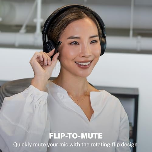 JLab, Go Work Gen 3, Wireless Headset, Boom Microphone, Noise Cancelling Mic, USB-C Dongle, Bluetooth Multipoint, Black | 70+ H, PC Headset or USB C Dongle, Noise Cancelling Microphone, Multipoint, On Ear Wireless Office Computer