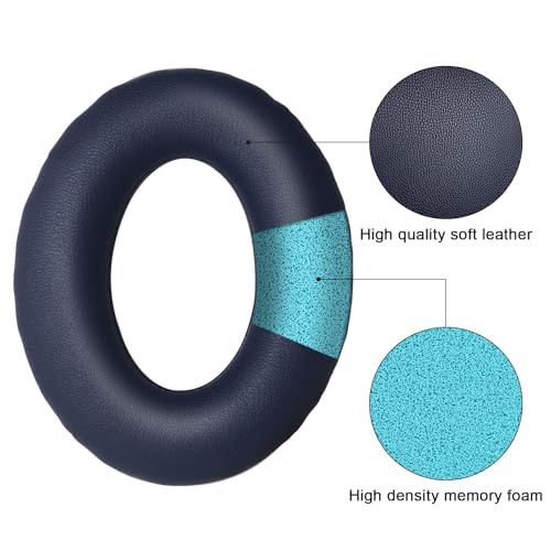 Replacement Ear Pads for Bose QuietComfort 35 35 II 15 25(qc 35 25 15/QC35 ii), Headphone Ear Covers, High Density Memory Cotton, Soft Leather, Adaptive Noise Isolation Headphones Pads Cushions - color: navy blue, style: QC35