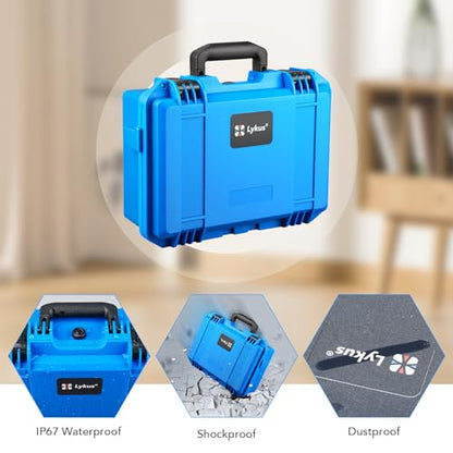 Lykus Titan OQ200 Waterproof Hard Case for Quest 3S/3 and Elite Head Strap | CASE ONLY,Fits Stock and Official Elite Head Strap,IP67 Waterproof,Shockproof,CNC Cut Premium Foam - color: Blue