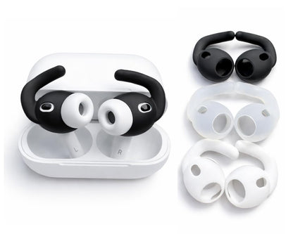 Zotech Ear Hooks for AirPods Pro 3rd Gen, Secure Anti Slip Covers, 3 Pairs, Black, White, Clear