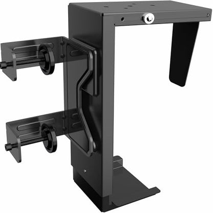 VIVO Adjustable Clamp-on Desk Leg Large PC Mount, Under Desk CPU Storage, Computer Case Holder with Tool-Free Installation, Black, Mount-PCLC1 - size: Large