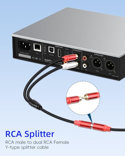 GELRHONR 2Pack RCA Splitter, 1 Female to 2 Female RCA Y Splitter Adapter Cable for Subwoofers, Home theaters, Speakers, HDTVs and More 30cm (F to 2 F Black) - color: Female to 2 Female Black