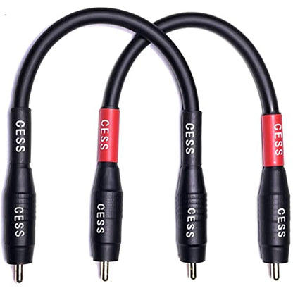 CNCESS Waterproof RCA Male to Male Cable, 2-Pack (6 Inches) - size: 6 IN