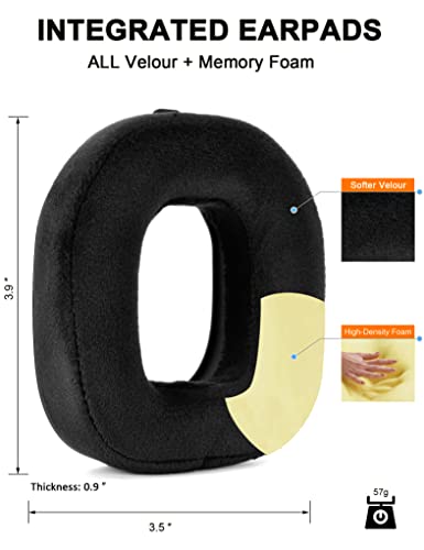 Defean Earpads for Astro A50 Gen4 / A50 Gen5 / A50X (Velour) | Ear pads and Microphone Foam, Upgrade High-Density Noise Cancelling Foam, Ear Cushions Added Thickness - color: Velour