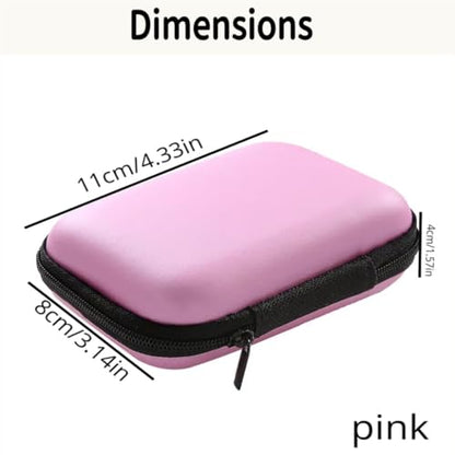 Portable Data Cable Storage Case, Rectangular Earphone Bag, Key Packaging, Coin Pouch, Change Storage Bag(black) - color: black