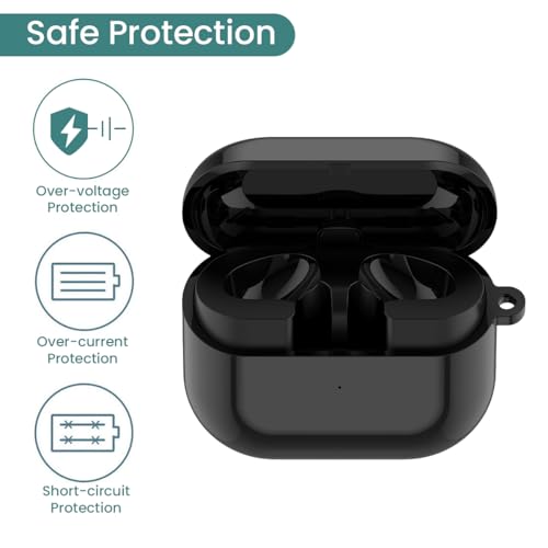 Charging Case for Samsung Galaxy Buds 3 (not pro), Replacement Charger Case Dock Charging Box with USB C Cable for Galaxy Buds 3 (SM-R530) Earbuds (Black) - color: Black