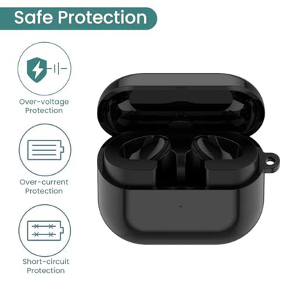 Charging Case for Samsung Galaxy Buds 3 (not pro), Replacement Charger Case Dock Charging Box with USB C Cable for Galaxy Buds 3 (SM-R530) Earbuds (Black) - color: Black