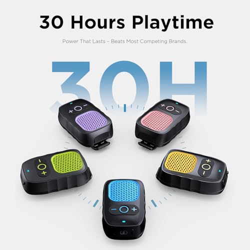 Wearable Bluetooth Speakers, Clip On Wireless Jobsite Speaker - Green | 30H Playtime, IPX6 Water-Resistant, Portable, Built-in Mic, Hands-Free Calls, Non-Magnet - color: Green