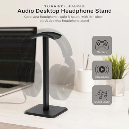 Audio-Technica ATH-M20x Closed-Back Over-Ear Professional Monitor Headphones, Black, Bundle with Desktop Stand