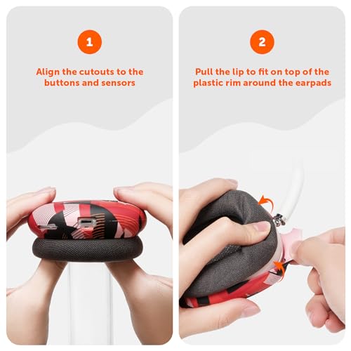 WC ShellZ Max - Protective Shell Covers for AirPods Max 1 & 2 | Made by Wicked Cushions | Made with Premium Silicone | Red Prism - color: Red Prism