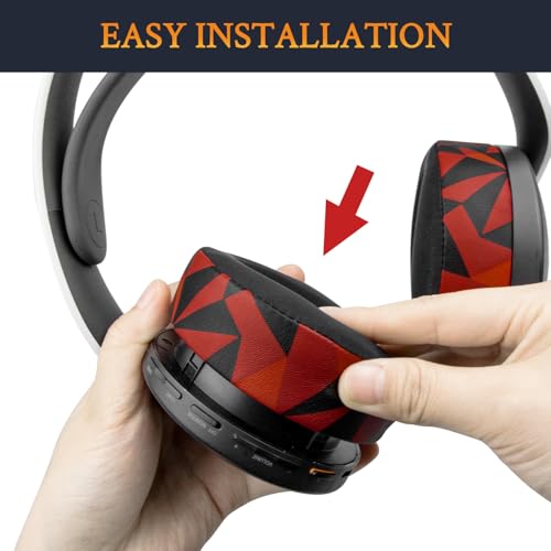 SOULWIT Earpads for Sony PS5 Pulse 3D Wireless Headset, Cooling Gel Replacement Ear Pad Cushions with Noise Isolation Foam - Red Storm - color: Red Storm