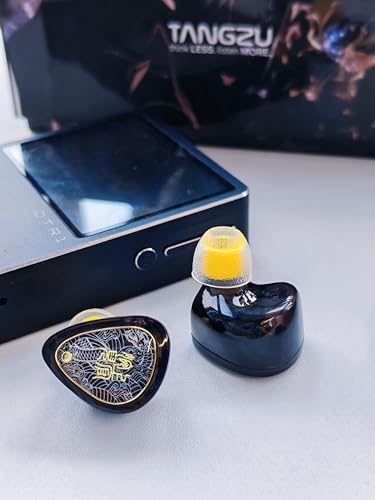 TANGZU Wan'er S.G II in Ear Monitor, Gaming IEM Earphones, HiFi Wired Earphones with 10mm Single Dynamic Driver PET Diaphragm, 0.78mm 2-Pin Tangle-Free Detachable Cable (Black, 3.5mm with Mic) - color: Black, size: 3.5mm Jack with Mic