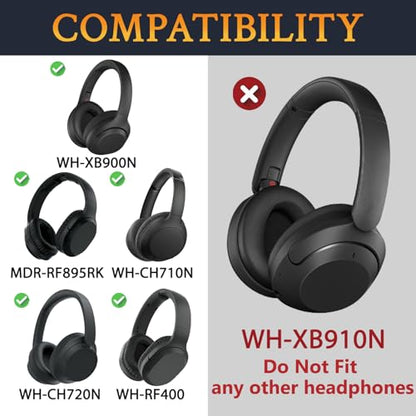 SOULWIT Earpads for Sony WH-XB900N/WH-CH710N/WH-CH720N/WH-RF400/MDR-RF895RK Headphones, Ear Pads Cushions with Soft Protein Leather, High Density Foam - Red Storm - color: Red Storm