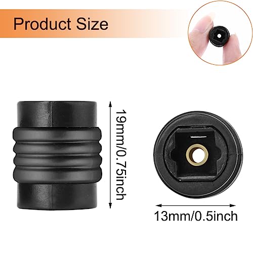 Fiber Optic Cable Extender Coupler Optical Toslink Digital Audio Female to Female Adapter Connector Extension Jack for Optical Plug Male Cord, 4 Pcs