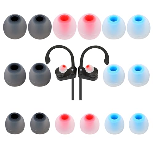 Earbud Tips Soft Anti Slip Washable Reusable Silicone Fit Most In-Ear Earbuds (Inner Hole 3.8mm-5.1mm) 18pcs S M L - color: color-29