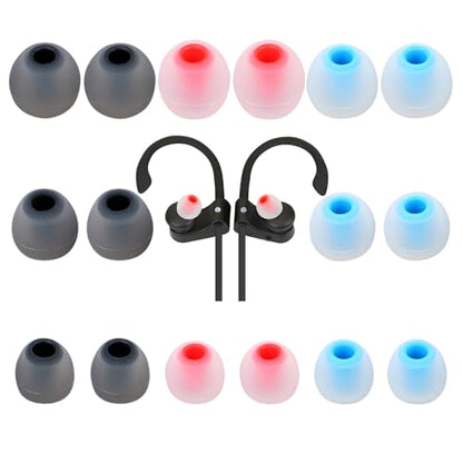 Earbud Tips Soft Anti Slip Washable Reusable Silicone Fit Most In-Ear Earbuds (Inner Hole 3.8mm-5.1mm) 18pcs S M L - color: color-29