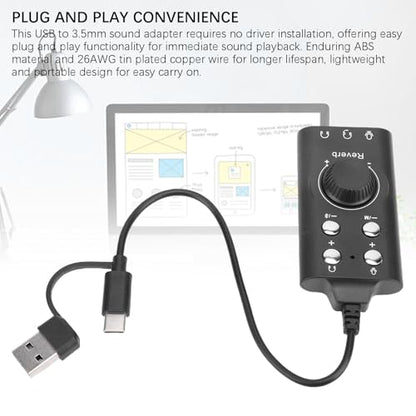USB Sound Card, 7.1 Surround Sound, Voice Changer, Stereo Card, Compatible for win11, 10, 8.1, 8, 7, OS X, Adapter with Volume Control