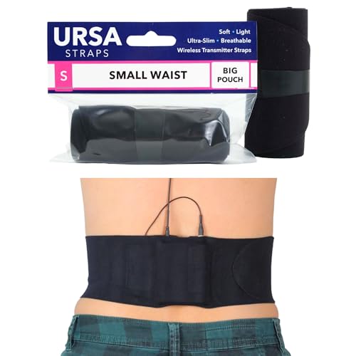 URSA Waist Strap - Ultra Slim, Breathable & Stretchy Microphone Transmitter Straps. Compatible with Most Transmitter/Receivers (Black, Large Waist - Big Pouch) | Ultra Slim, Breathable & Stretchy Microphone Transmitter Straps, Compatible with Most Transmi