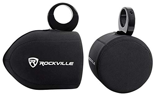 Rockville RWBC80 Neoprene Covers for 8" Wakeboard Tower Speaker Pair | Water/Moisture Protection, Durable Stitching, Strong Zipper, Snug Fit, Fits 7.8"-8.25" Diameter, 9.6"-10" Height, Marine Use