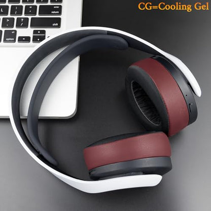 SOULWIT Earpads for Sony PS5 Pulse 3D Wireless Headset, Cooling Gel Replacement Ear Pad Cushions with Noise Isolation Foam - Burgundy - color: Burgundy