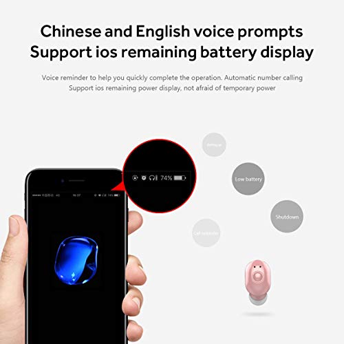 Wireless Earbud, Sport Earbud 4-5 Hours Bluetooth Headset 3D Stereo Sound Wireless Bluetooth Headphones, Built-in Microphone (Pink) - color: Pink