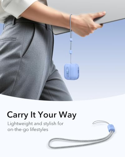 ESR for AirPods 4 Case, Compatible with MagSafe, Pulse Series, Light Blue | Compatible with AirPods 4 Generation Case (2024)(USB-C), Magnetic Lid Lock, Drop-Proof Protection Cover with Lanyard - color: Light Blue, size: AirPods 4 Case
