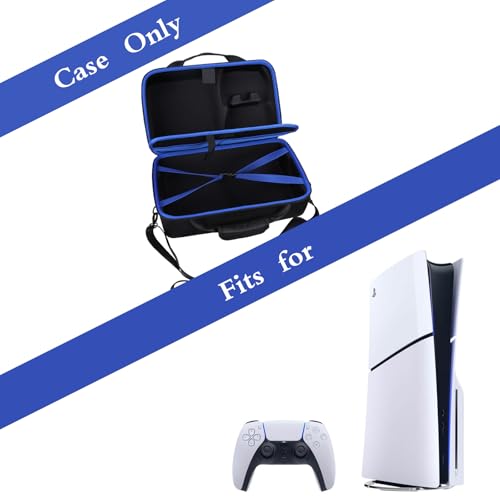 Mchoi Carrying Case for PS5 Slim Console – Hard Shell Travel Storage Bag Compatible with PlayStation 5 Slim Disc & Digital Edition, Fits Console, Controllers, Headset, Vertical Stand & Cables