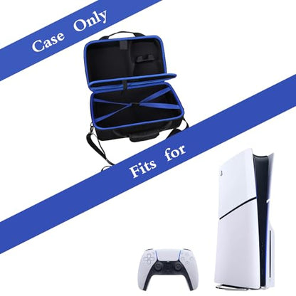 Mchoi Carrying Case for PS5 Slim Console – Hard Shell Travel Storage Bag Compatible with PlayStation 5 Slim Disc & Digital Edition, Fits Console, Controllers, Headset, Vertical Stand & Cables