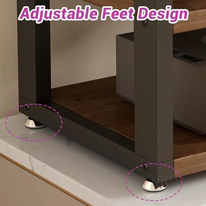 Desktop Audio Cabinet CD Record Player Stand Audio Rack, 2/3/4 Tier AV Component Media Stand, HiFi Rack Corner Shelf Stereo Cabinet for Gaming Room(2-Tier/45x35x27cm) - size: 2-Tier/45x35x27cm