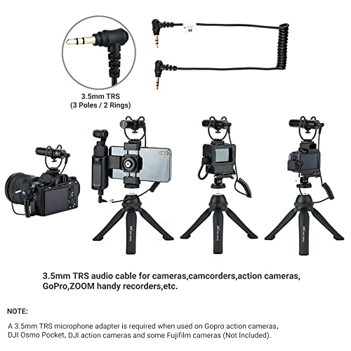 JJC Camera Shotgun Microphone Mic for Canon EOS R RP R5 R6 R7 R10 R50 R100 | for Sony ZV-1 II ZV1 ZV-1F ZV1F A6700 A6400 A6300, Nikon Z50 II Zf Z30 Z6 Z7 II, Fuji X-T5 X-T4 X-S20 and More Cameras