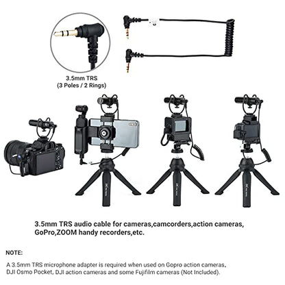 JJC Camera Shotgun Microphone Mic for Canon EOS R RP R5 R6 R7 R10 R50 R100 | for Sony ZV-1 II ZV1 ZV-1F ZV1F A6700 A6400 A6300, Nikon Z50 II Zf Z30 Z6 Z7 II, Fuji X-T5 X-T4 X-S20 and More Cameras