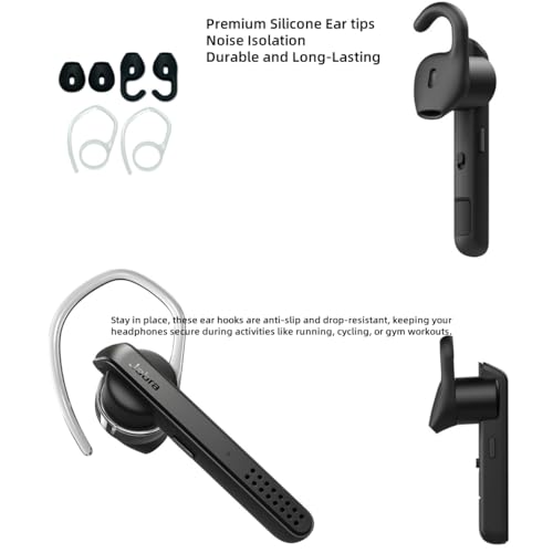 Eargels Ear Loops Tips for Jabra Stealth UC Bluetooth Silicone - color: Black