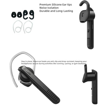Eargels Ear Loops Tips for Jabra Stealth UC Bluetooth Silicone - color: Black