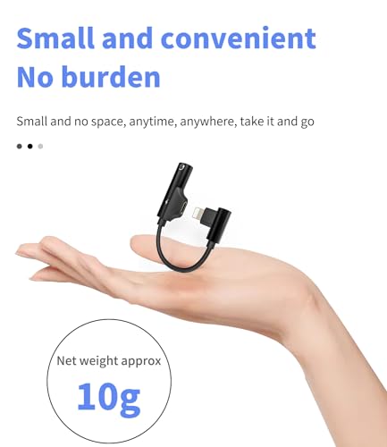 for iPhone Headphone Adapter (2in1) 3.5mm to Lightning Jack Splitter MFI Certified AUX Charge Cable Audio Charging Dongle Converter for 14 13 12 11 Pro Max 7 8 Plus X Earbud Charger Connector