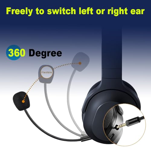 Replacement Game Mic fits for Razer Barracuda X Gaming Headsets and Razer Electra V2 Headset, 3.5mm Detachable Noise Cancelling Gaming Boom Microphone with Foam