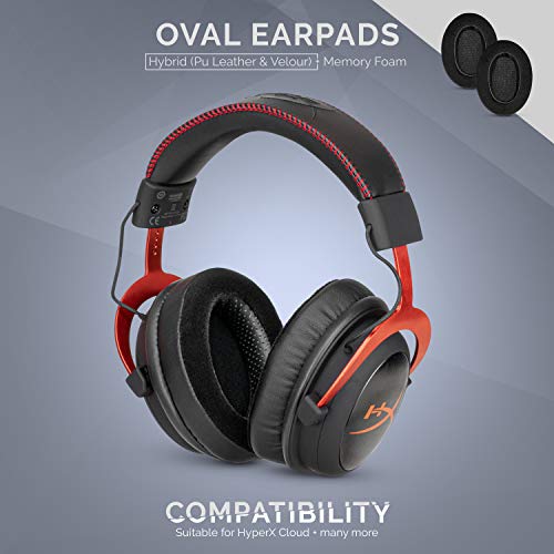 Brainwavz Hybrid Memory Foam Earpad - Black PU/Velour - Suitable for Large Over The Ear Headphones - AKG, HifiMan, ATH, Philips, Fostex - color: Hybrid Oval