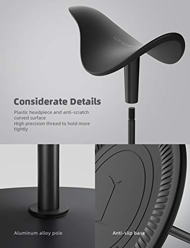 Lamicall Headphone Stand Desktop Headset Holder, Elegant Earphone Stand | Unique Appearance Design, Ultra Sturdy, Multi-Scenario Use for All Headset like Airpods Max, HyperX, Beats, Senn heiser - color: Black